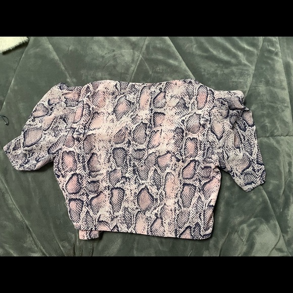 snake print wrap top - Picture 2 of 3
